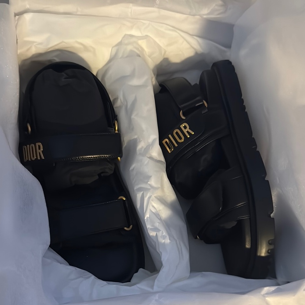 Dior Black and Gold Sandals